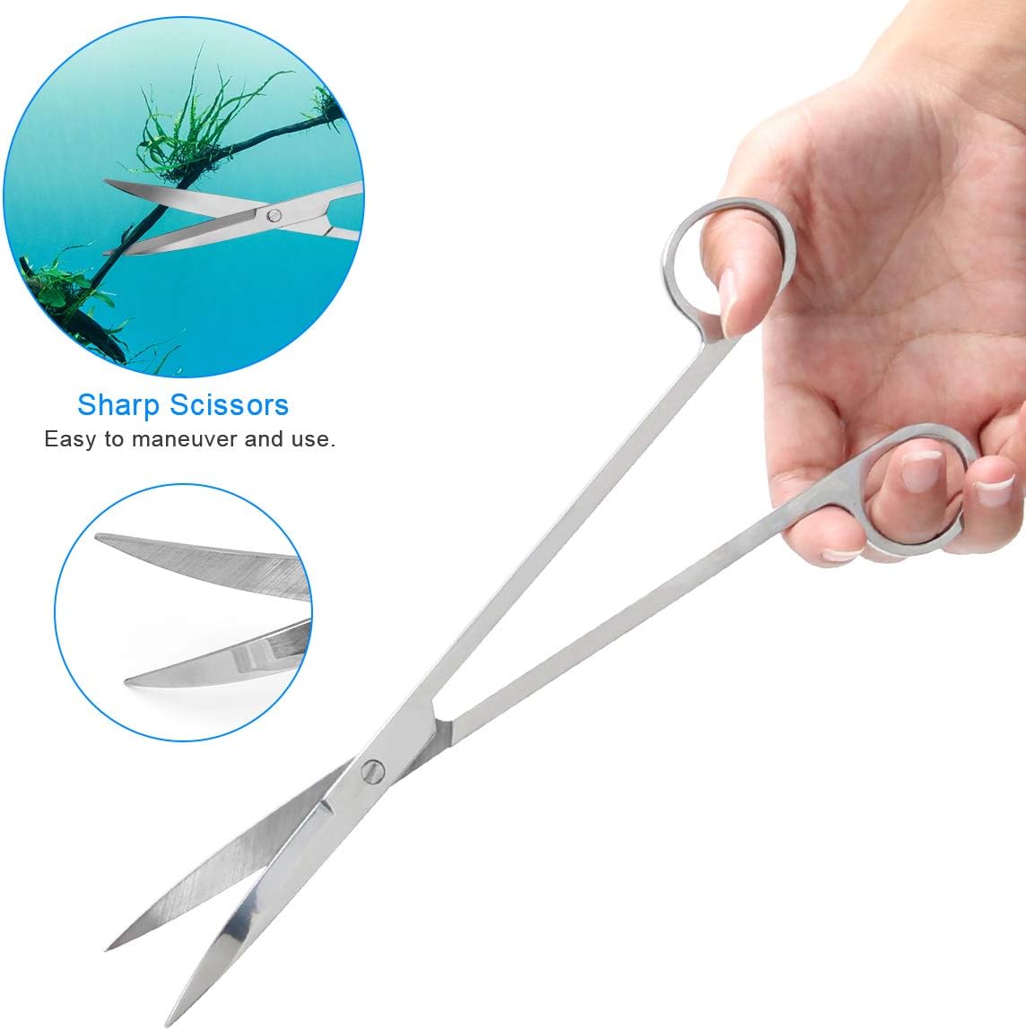 Luxiv Aquarium Aquascape Tools Kit, 6 in 1 A Aquatic Plant Aquascaping Tool Stainless Steel Tweezers Scissors Spatula for Aquarium Tank Clean Aquascape Tools with Fishing Net, 80P PH Paper