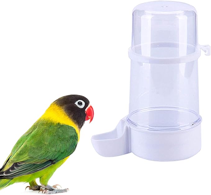Pet Bird Water Feeder, 13.5 Oz Parrot Water Dispenser, Bird Cage Suspended Automatic Water Dispenser for Parakeet Budgie Lovebirds Cockatiel (1PCS)