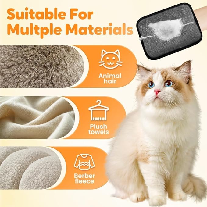 Upgraded Thickened Electrostatic Pet Hair Removal Gloves Brush,2025 New Reusable Cat Dog Hair Remover Grooming Gloves,Double Sided Washable Static Animal Fur Removal Tool for Couch,Carpet, Clothes,Car