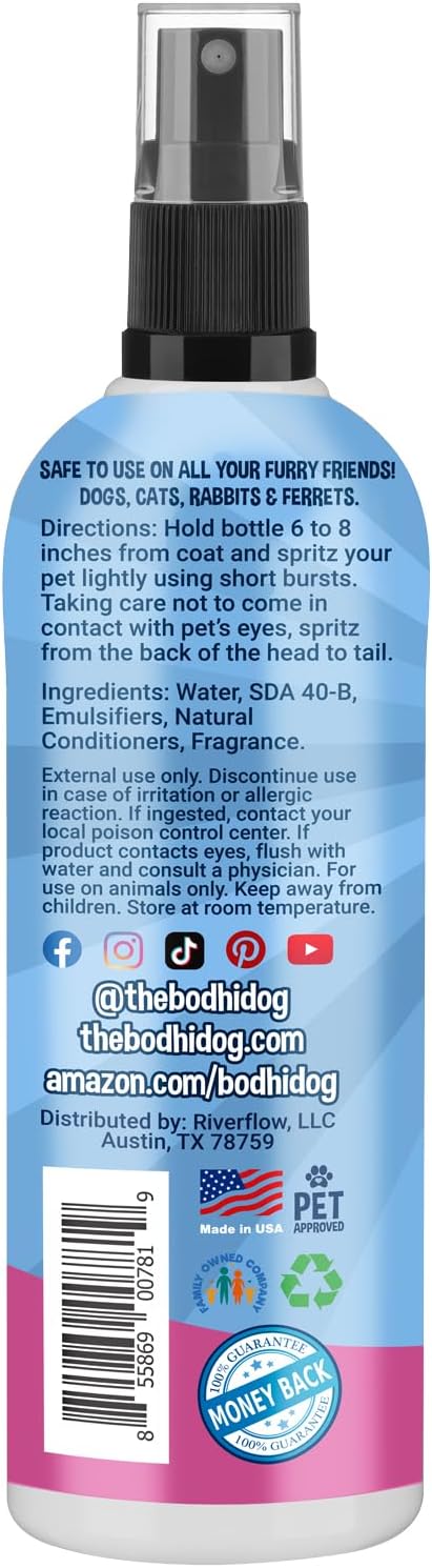 Bodhi Dog Natural Dog Cologne (Baby Powder) - Premium Scented Deodorizing Pet Perfume with Conditioner for Dogs & Cats - Keeps Pets Fresh & Clean - Gentle and Safe Formula, Made in USA (8 Fl Oz)