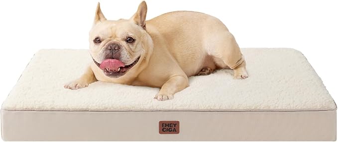 EHEYCIGA Orthopedic Medium Dog Beds for Small Dogs with Removable Washable Cover for Crate, Camel, 30x20