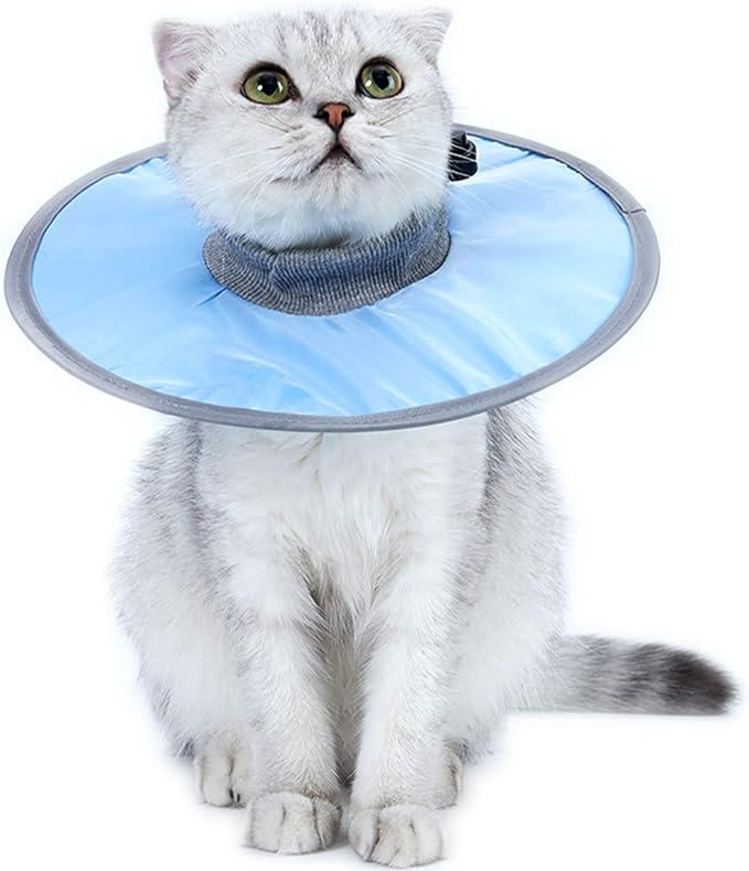 Waterproof Cat Recovery Collar, Adjustable Pet Cone Collar, Protective Cat Neck Cones to Stop Licking Wounds, Lightweight Kitten Cones After Surgery, Elizabethan E Collar for Cats, Small Dog, Puppy