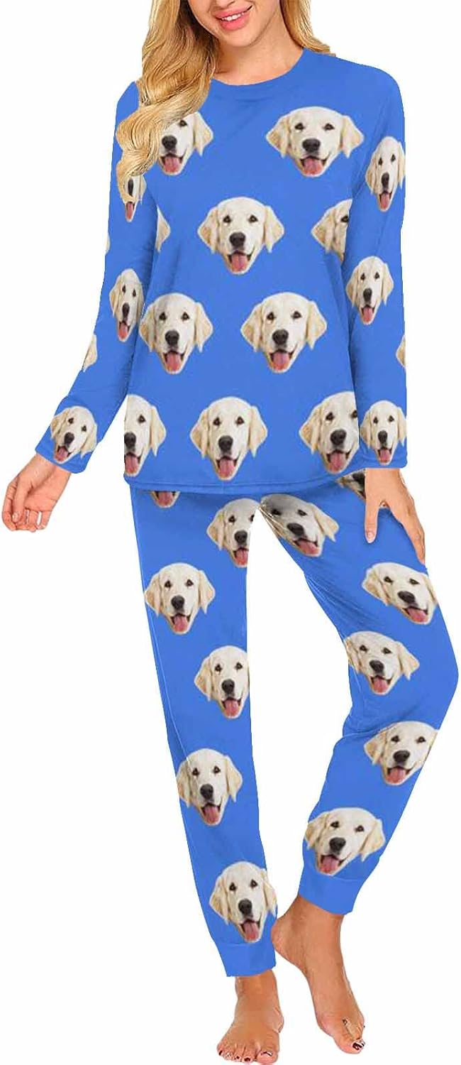 MyPupSocks Custom Face Pajamas Sets for Women, Personalized Photo Sleepwear XS-XXL