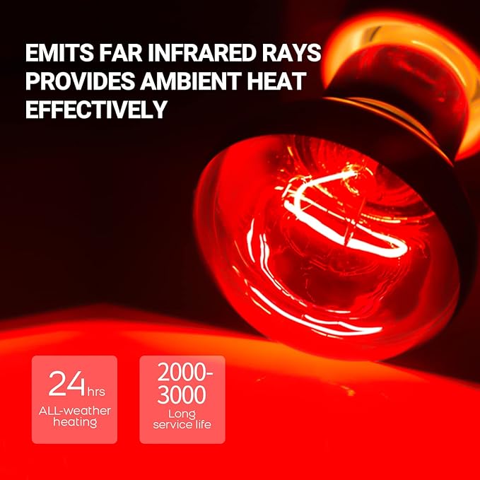 REPTI ZOO 75W Reptile Heat Lamp Bulb, 2PCS Day & Night Basking Spot Light Combo Pack Includes Infrared Heat Lamp and UVA Daylight Heating Lamp Basking Light