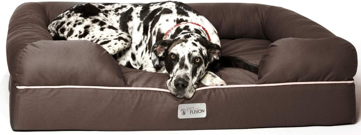 PetFusion Ultimate Dog Bed, Orthopedic Memory Foam, Multiple Sizes/Colors, Medium Firmness Pillow, Waterproof Liner, YKK Zippers, Breathable 35% Cotton Cover, 1yr. Warranty,Brown, XXL Jumbo (50x40")