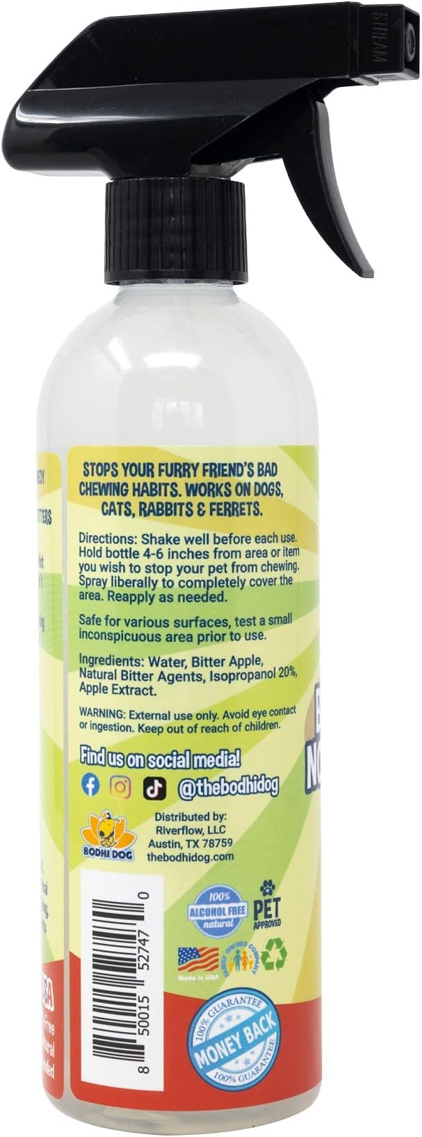 Bodhi Dog Bitter Apple No Chew Spray - Natural Training Aid for Dogs & Puppies - Discourages Pet from Chewing and Biting on Furniture, Shoes, Plants & More - Safe, Humane, Made in USA (17 Fl Oz)