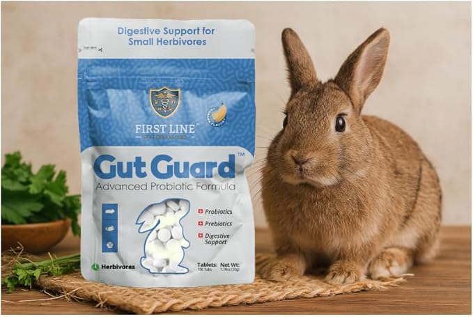 Gut Guard™ – Advanced Probiotic Formula for Herbivores, 100 Tablets, Banana Flavor (Rabbits, Guinea Pigs, Chinchillas, Hamsters)