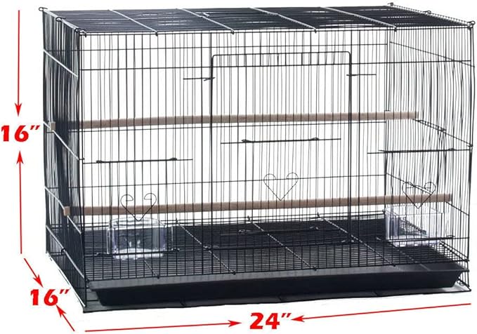 Lot of 6 Breeding Bird Carrier Cage for Parakeet Canary Finch Loverbird (Black)