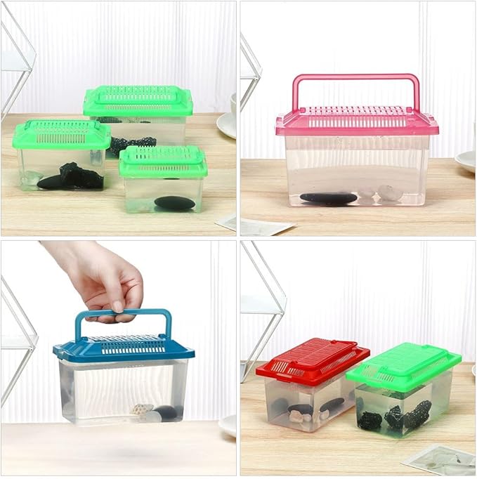 FRCOLOR 2pcs plastic turtle fish tank turtle aquarium acrylic reptile cage amphibians habitat clear reptile breed container gecko habitat glass container Turtle Tank household breeding box