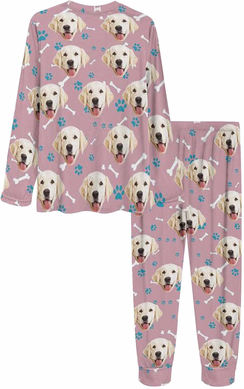 MyPupSocks Custom Face Pajamas Sets for Women, Personalized Photo Sleepwear XS-XXL