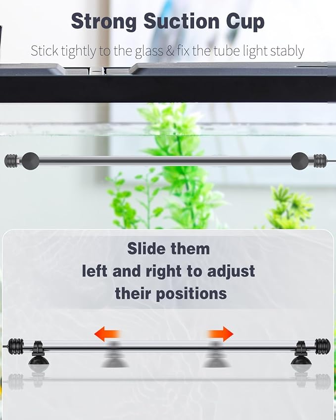 Pawfly 8 W Aquarium LED Light 23 Inch Underwater Fish Tank Light with Timer Auto On/Off Fish Tank Background Light with 8 Lighting Modes Submersible Multi-Colored Tube Light for Decoration