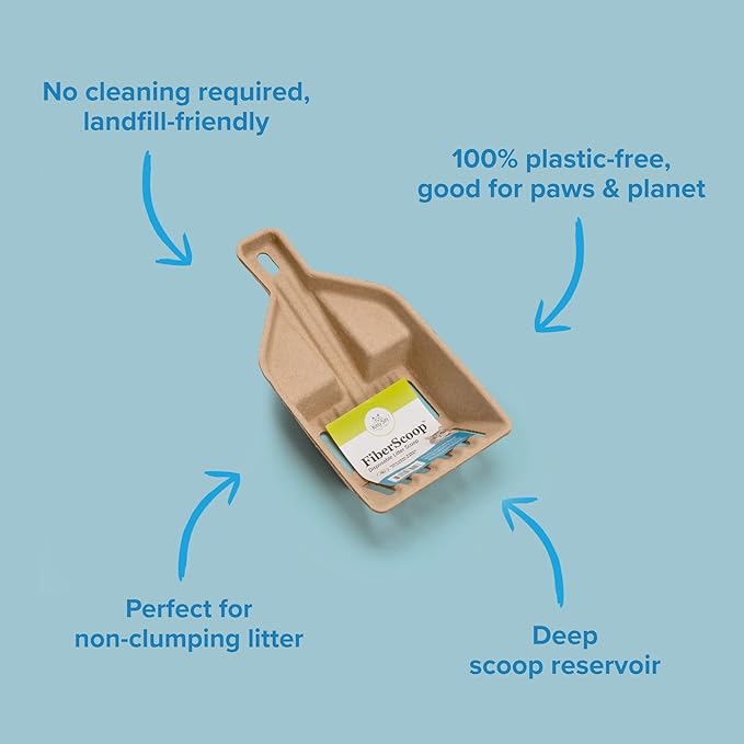 Kitty Sift FiberScoop Disposable Litter Scoop, Plastic-Free & Sustainable - Natural, One Size (Pack of 2)