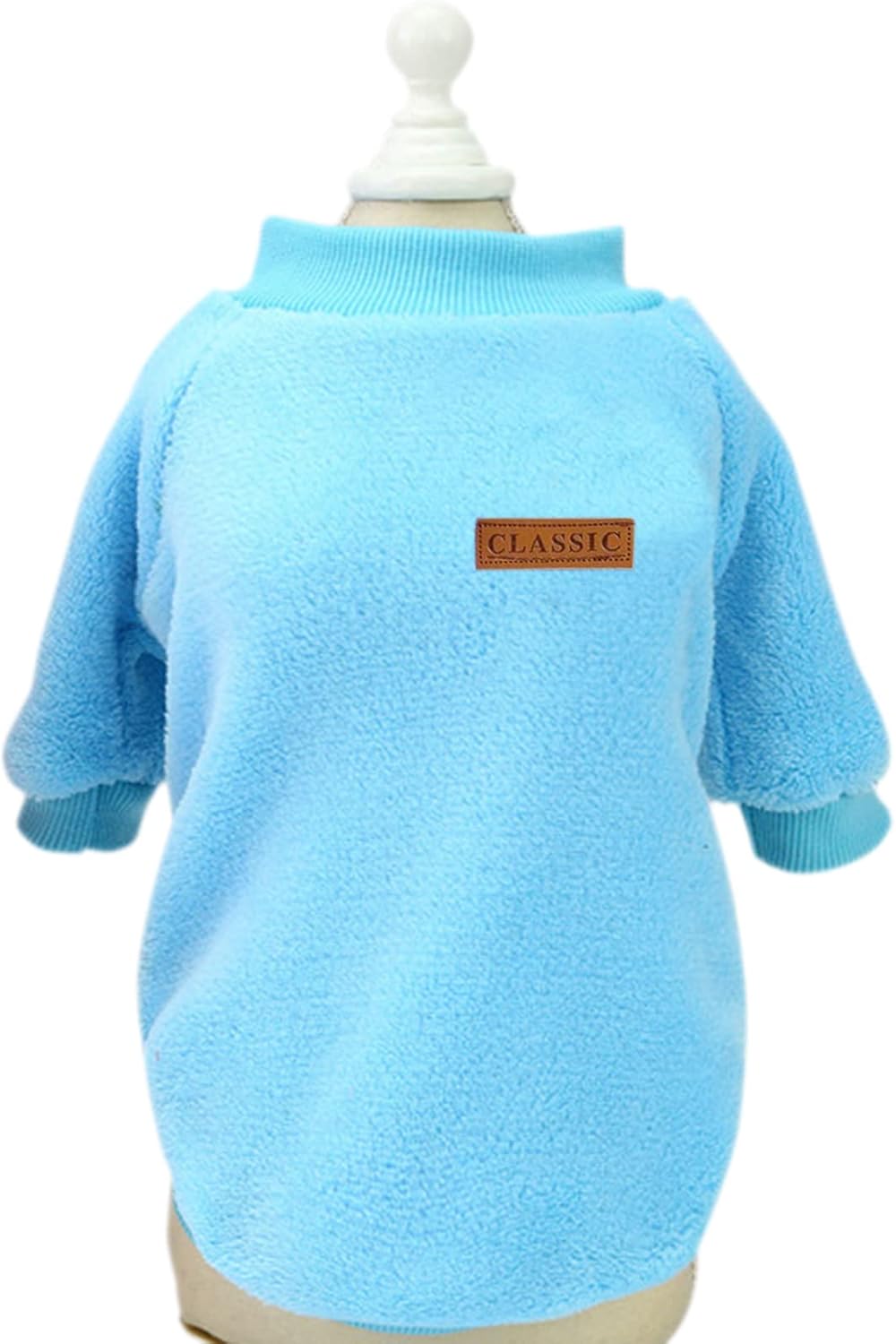 Jecikelon Pet Dog Clothes Dog Sweater Soft Thickening Warm Pup Dogs Shirt Winter Puppy Sweater for Dogs (Z01-Blue, Small)