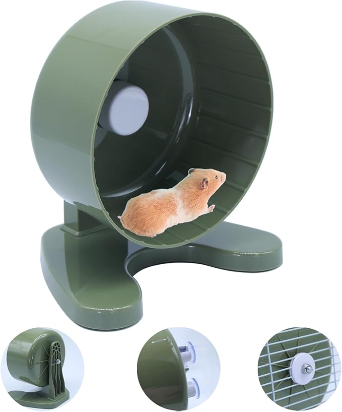 Hamster Wheel, 6.5" Super-Silent Exercise Wheels, Dual-Bearings Quiet Spinner Running Wheels, 3 Installation Methods, Fits Any Hamster Cage, Hamsters Toy for Dwarf Hamsters, Gerbils, and Small Pets.