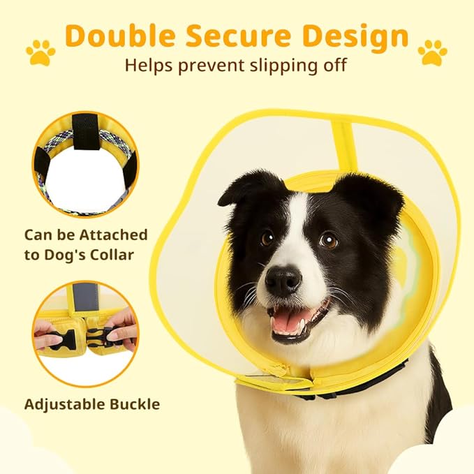 Soft Dog Cone Collar, Inflatable Donut Cones Alternative After Surgery with Anti-Lick Shield, for Large/Medium/Small Dogs to Stop Licking, Elizabethan Neck Ecollars of Shame, Comfy Pillow E Recovery