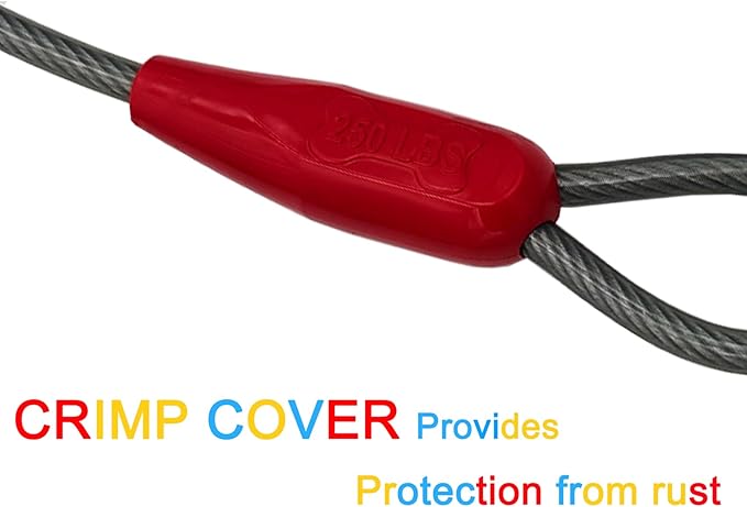 Petest 40ft Tie-Out Cable with Crimp Cover for Super Dogs Up to 250 Pounds