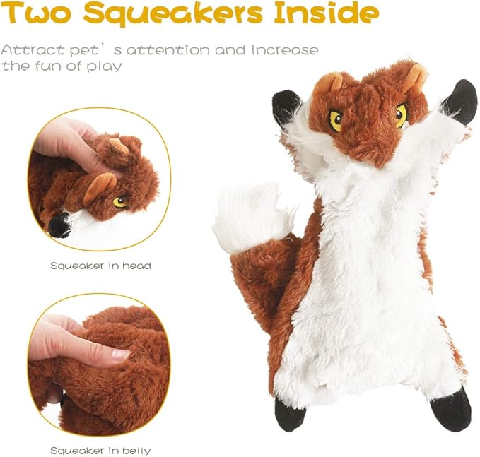 Dog Squeak Toys, No Stuffing Plush Dogs Chew Toy Bundle for Small Medium Large Breed Chewer Tough Durable Squeaky Pet Fetch Puppy Teething Chewing Interactive to Keep Them Busy Best Birthday Gift