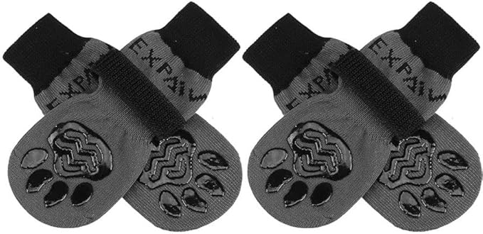 EXPAWLORER Anti Slip Dog Socks to Prevent Licking Paws, Dog Shoes for Hot Pavement, Dog Booties for Small Medium Large Senior Dogs, Traction Control Boots & Paw Protectors for Hardwood Floors