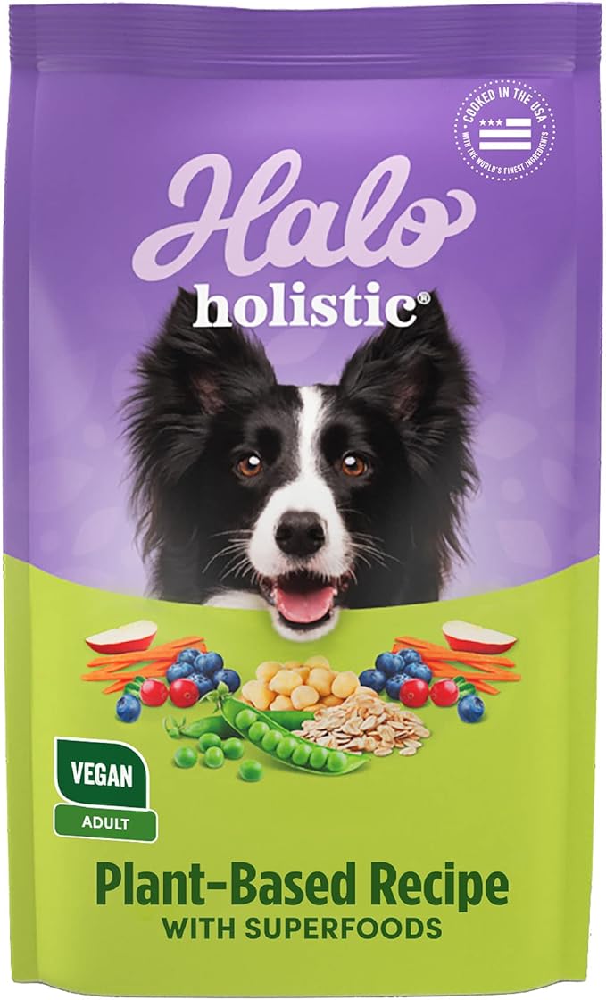 Halo Holistic Adult Dog Vegan Plant-Based Recipe with Superfoods 3.5 lb Bag