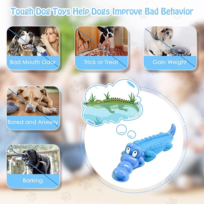 Tough Dog Chew Toys for Aggressive Chewers, Indestructible Dog Toy to Keep Them Busy & Reduce Boredom for Medium, Large Dogs, Milk Flavor