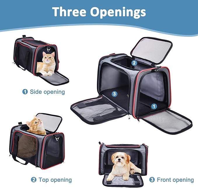 Soft-Sided Kennel Pet Carrier for Small Dogs, Cats, Puppy, Airline Approved Cat Carriers Dog Carrier Collapsible, Travel Handbag & Car Seat
