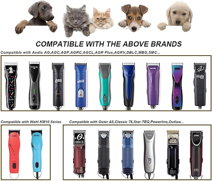 2PCS T84 Blade Dog Grooming Replacement Blades Compatible with Andis Dog Clippers,Dog Clipper Blades Compatible with Wahl KM-10 Series Clippers, Oster A5,Size-T-84 3/32-Inch Cut Length
