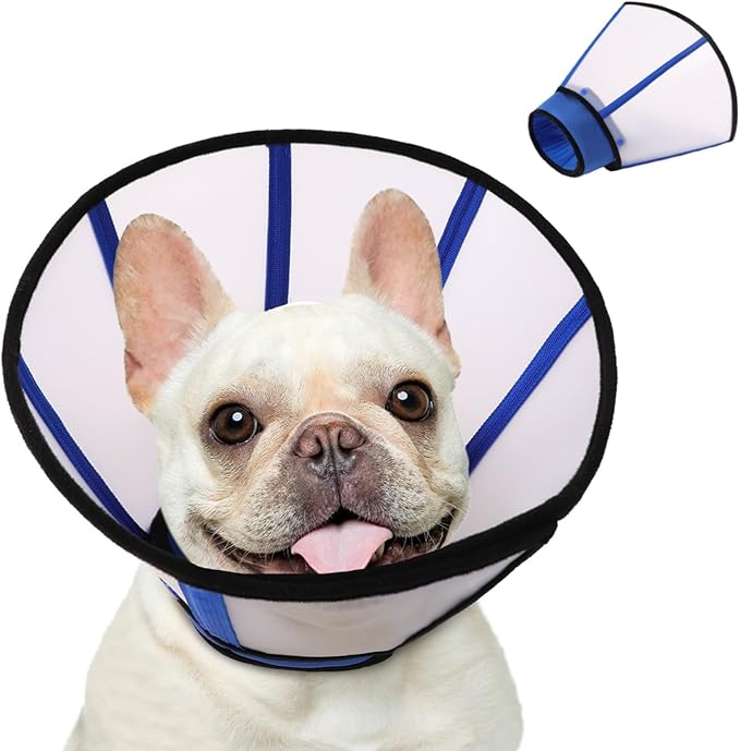KOESON Dog Cone, Soft Cones for Small Dogs to Stop Licking, Adjustable Doggie Recovery Collar, Lightweight Comfy Dog Cone Collar After Surgery for Wound Healing,Spay, Neuter, Blue S