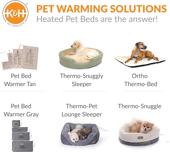 K&H Pet Products Pet Bed Warmer, Turn Any Pet Bed Into a Heated Cat or Dog Bed, Waterproof Indoor Heated Warming Pad Insert, Automatic Temperature, Safety Listed - Medium 20 X 5.5in Tan