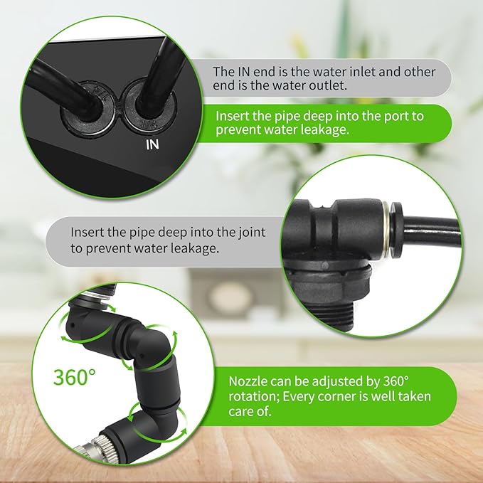 Reptile mister, WiFi reptile humidifier withAPP control, automatic mister for reptile tank,terrarium, adjustable 360° nozzle, self-priming pump, easy to use