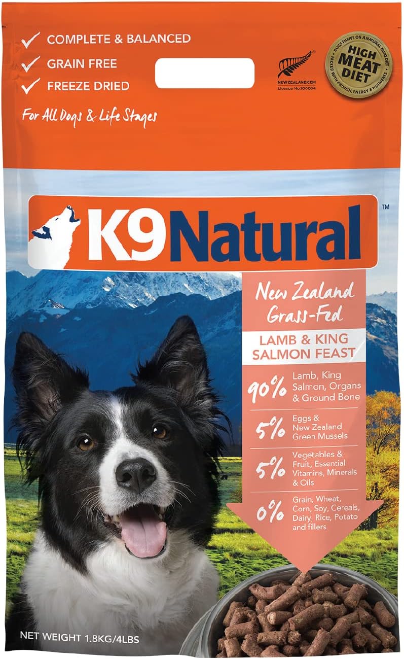 K9 Natural - Grain Free Freeze Dried Dog Food - Lamb & Salmon, 4lb