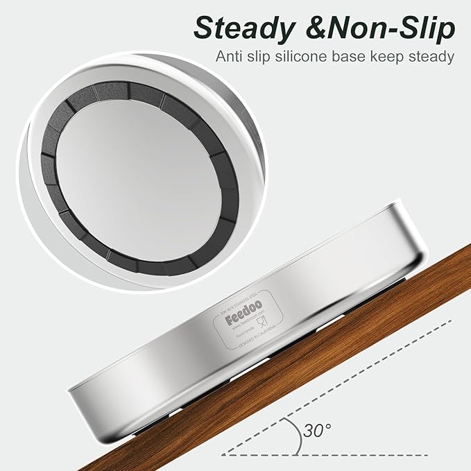 Slow Feeder Dog Bowl, Double Wall Food-Grade Stainless Steel, Heavy Duty with Non-Slip Rubber Base, 2.5Cups Capacity for Medium Large Dogs to Slow Down Eating