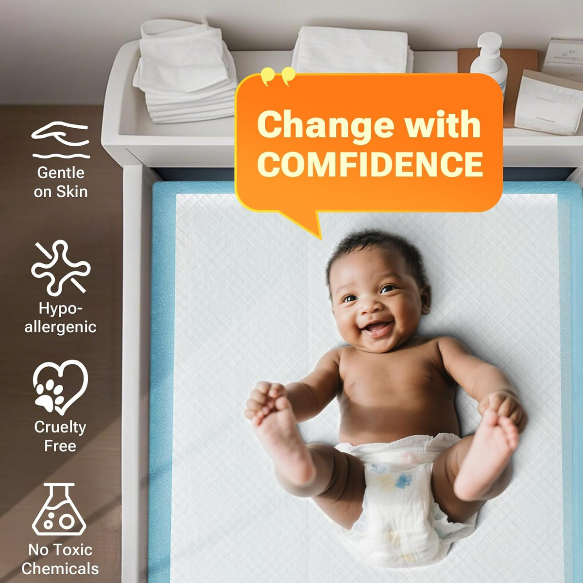 30" x 36" 50 Count Super Absorbency Disposable Bed Pads for Adults, Leakproof Quick Drying Underpads for Adults Baby Puppy, Incontinence Pads, Puppy Pad Dog Training Pee Pads