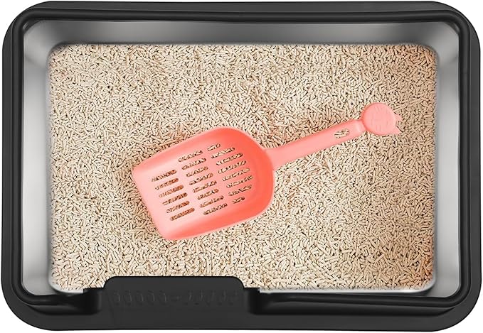 Kichwit Stainless Steel Cat Litter Box with High Sides Easy to Clean, Smooth Surface, Rust Resistant, 19.8" x 13.8" x 10" (with Lid)