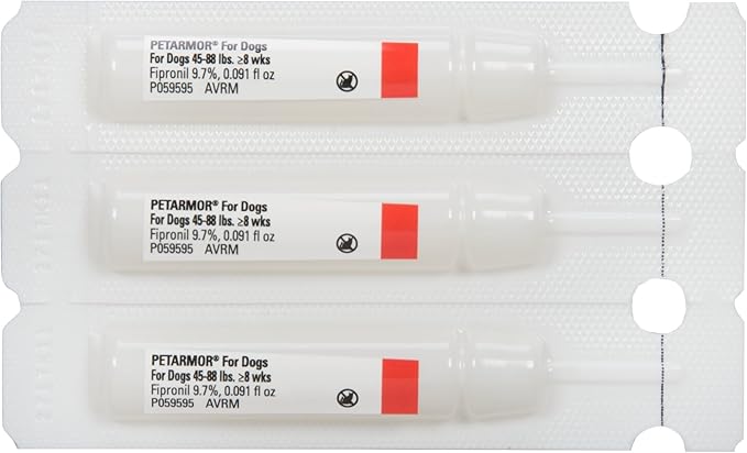 PetArmor for Dogs, Flea and Tick Treatment for Large Dogs (45-88 Pounds), Includes 3 Month Supply of Topical Flea Treatments