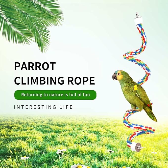 Bird Perch,Bird Rope Perch & Rope Perch,Bird perches for cage,Rope Perch for Conures,Parrots,Cockatiel,Lovebird,Budgerigar,Parakeet Rope perches for cage