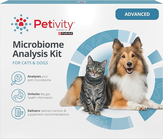 Petivity Microbiome Analysis Kit — Advanced for Cats and Dogs, Powered by Purina - 4.8 oz. Box