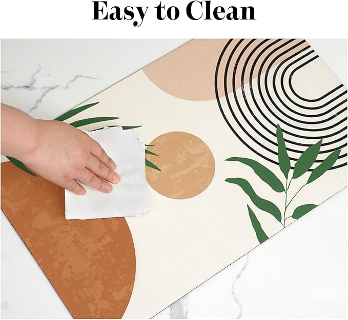 Super Absorbent Dog Food Mat - Non-Slip Bowl Mat for Food and Water, Eco-Friendly Boho Placemats for Pet Feeding