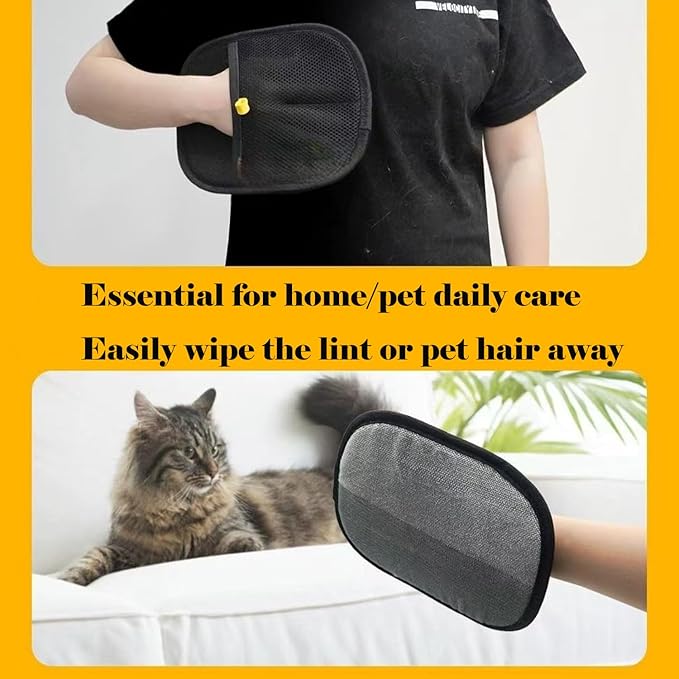 Reusable Pet Hair Removal Gloves, Electrostatic Hair Remover, Efficient Grooming Gloves for Pet Hair, Dog and Cat Fur Electrostatic Gloves for Couch, Clothes, Carpet, Bed Sheet