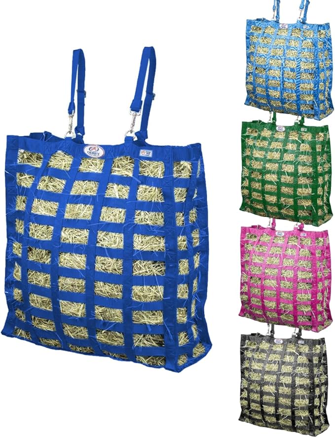 Derby Originals Supreme 4-Sided Slow Feed Hay Bag – Patented, 1-Year Warranty, 3.5" & 1.75" Openings