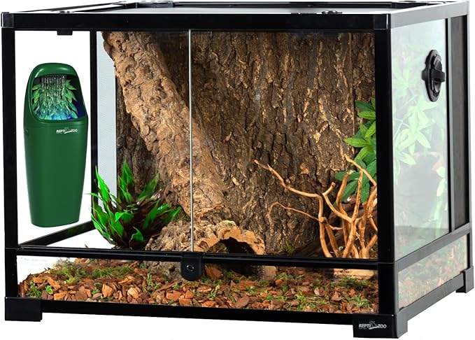 REPTIZOO Reptile Water Dispenser Automatic Chameleon Drinking Fountain with Indicator Light, Reptile Terrarium Decor Water Dripper for Reptiles, Chameleon, Lizard, Gecko Amphibians