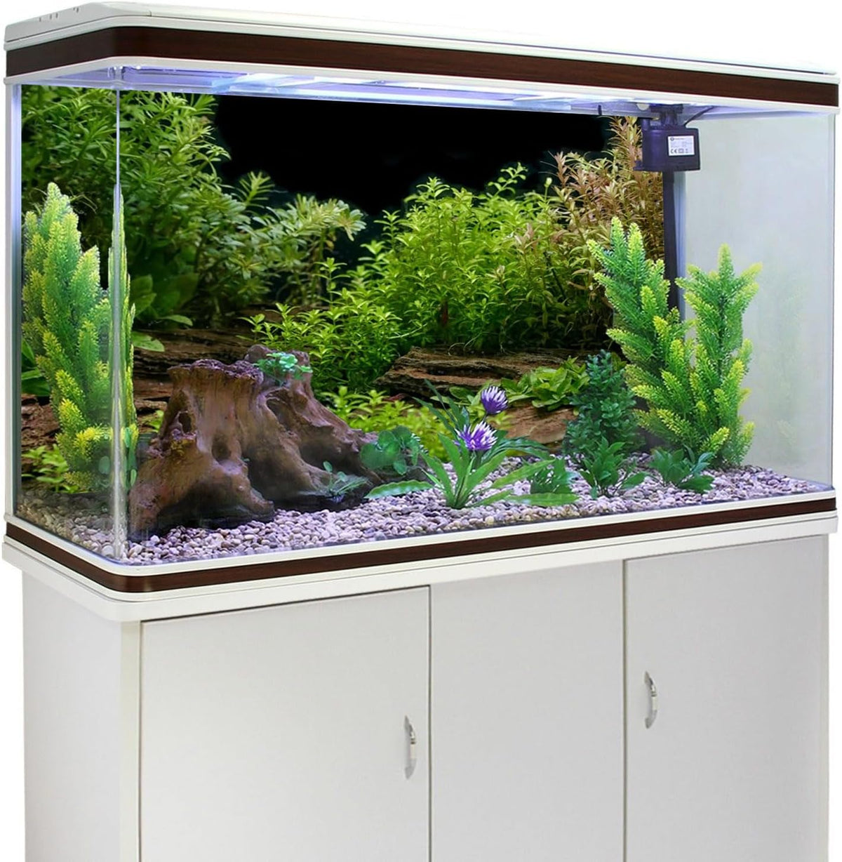 AWERT Aquarium Background River Bed & Lake Aquatic Plant Fish Tank Background Vinyl 48x18 inches