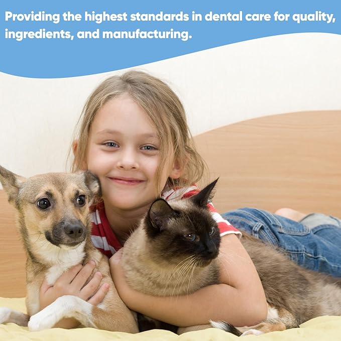 Pet Dental Finger Wipes for Dogs & Cats, 120 Count Dog Teeth Cleaning Dental Finger Wipes No-Rinse Cat & Dog Tooth Brushing Kit, Remove Plaque and Tartar & Freshens Breath (60 Count x2)
