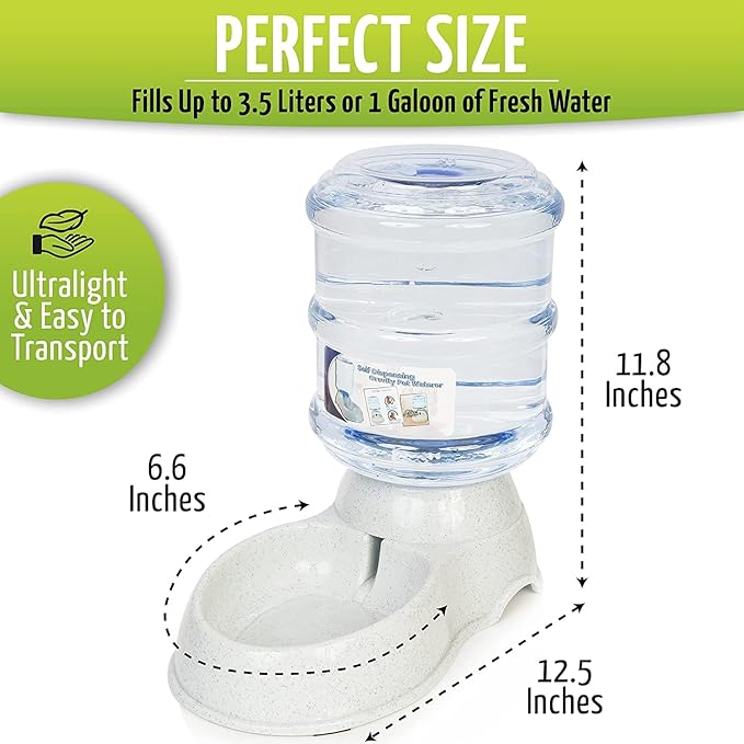 ZONETECH Pet Feeder Dispenser 2 Pack- Premium Quality Durable Self-Dispensing Gravity 1 Gallon Pet Food Bowl- Automatic Self Feeding for Cats and Dogs