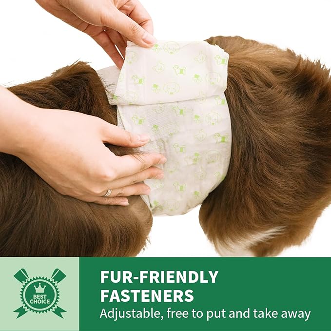 IMMCUTE Male Dog Wraps 50 Ct, Medium Size, Male Dog Diapers Disposable, Super Absorbent Leak-Proof Doggy Diapers,Belly Bands for Dogs with Wetness Indicator, Ideal for Indoor, Outdoor