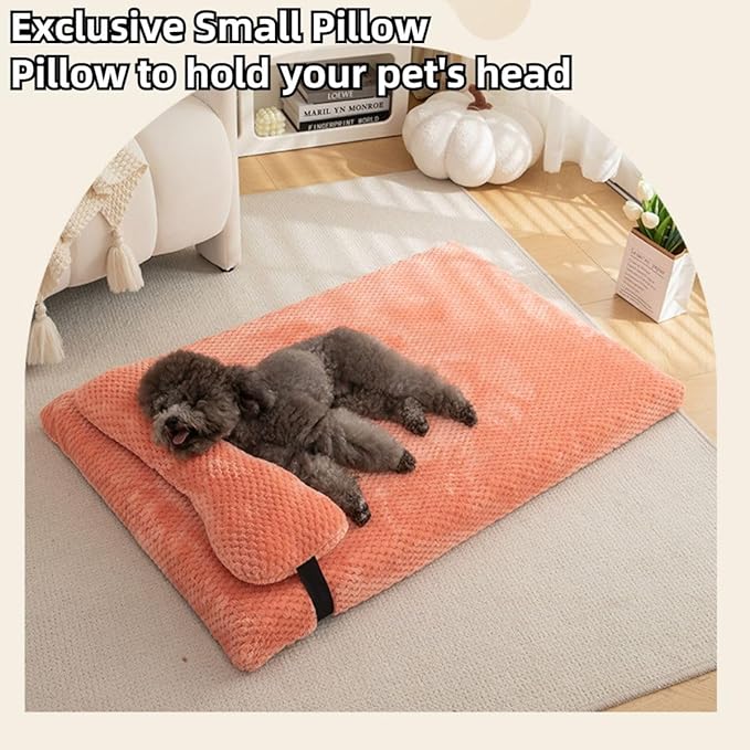 Dog Bed for Small Medium Large Dogs, Dog Mattress with Removable Pillow for Crate Kennel, Sofa Dog Bed, Super Soft Pet Bed for Dogs and Cats, Pet Beds & Furniture (Brown,Large)