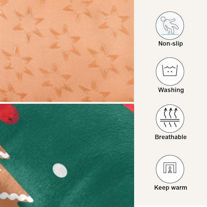 Christmas Snowman Gingerbread Pet Bed Cute Dog Bed Mat Absorbing Non Slip Pad Pet Sleeping Mat for Small, Medium, and Large Dogs Puppy Cat 24 in x 18 in