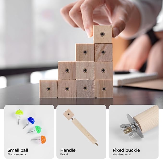 Bird Stand Perch Toy with Rotating Balls, Bird Toys for Parakeets, Ideal for Parakeets, Cockatiels & Lovebirds (NOT for Too Small BIRDCAGES - Avoid Unwanted Returns)(1PCS)