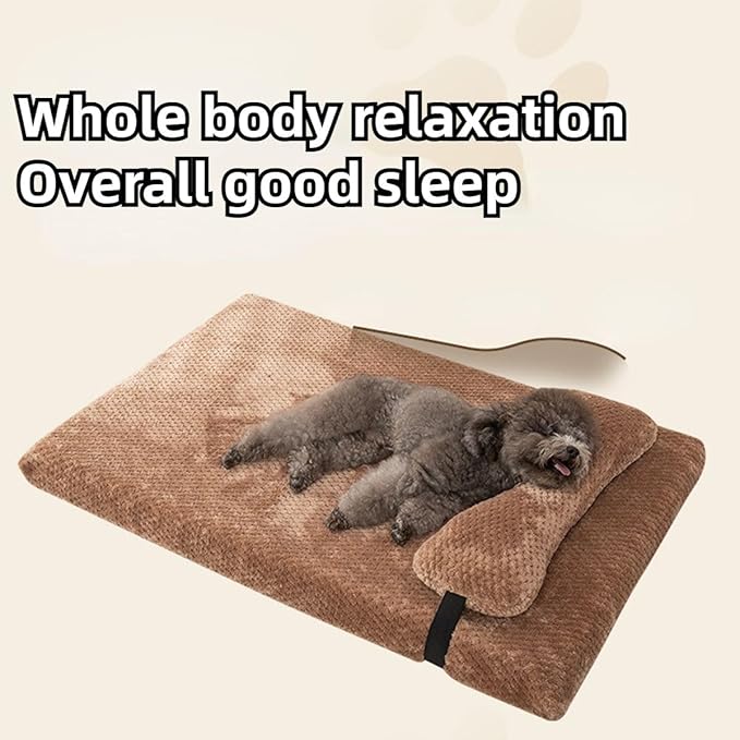 Dog Bed for Small Medium Large Dogs, Dog Mattress with Removable Pillow for Crate Kennel, Sofa Dog Bed, Super Soft Pet Bed for Dogs and Cats, Pet Beds & Furniture (Pink,Large)