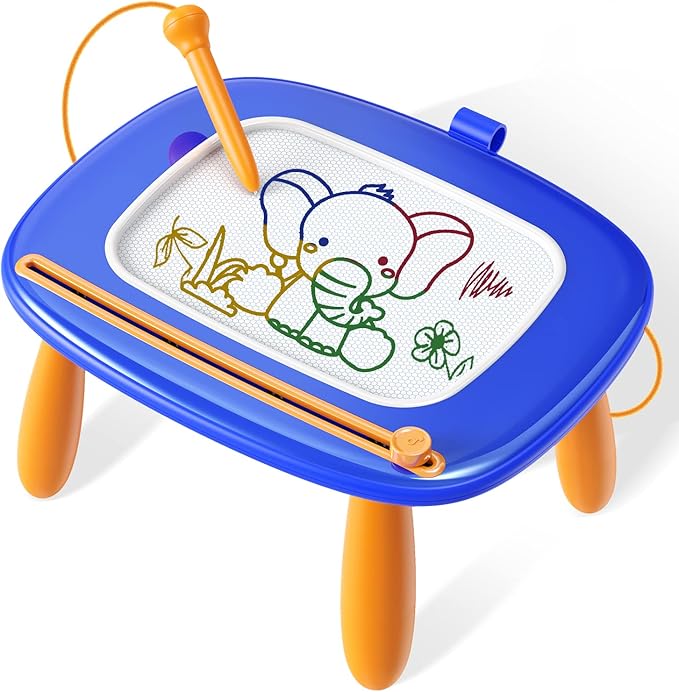 Toddlers Toys Ages 1-3, Magnetic Drawing Board, Doodle Board Pad Learning and Educational Toys for 18 Months Baby,1-3 Yr Kids Birthday Gifts - Dark Blue