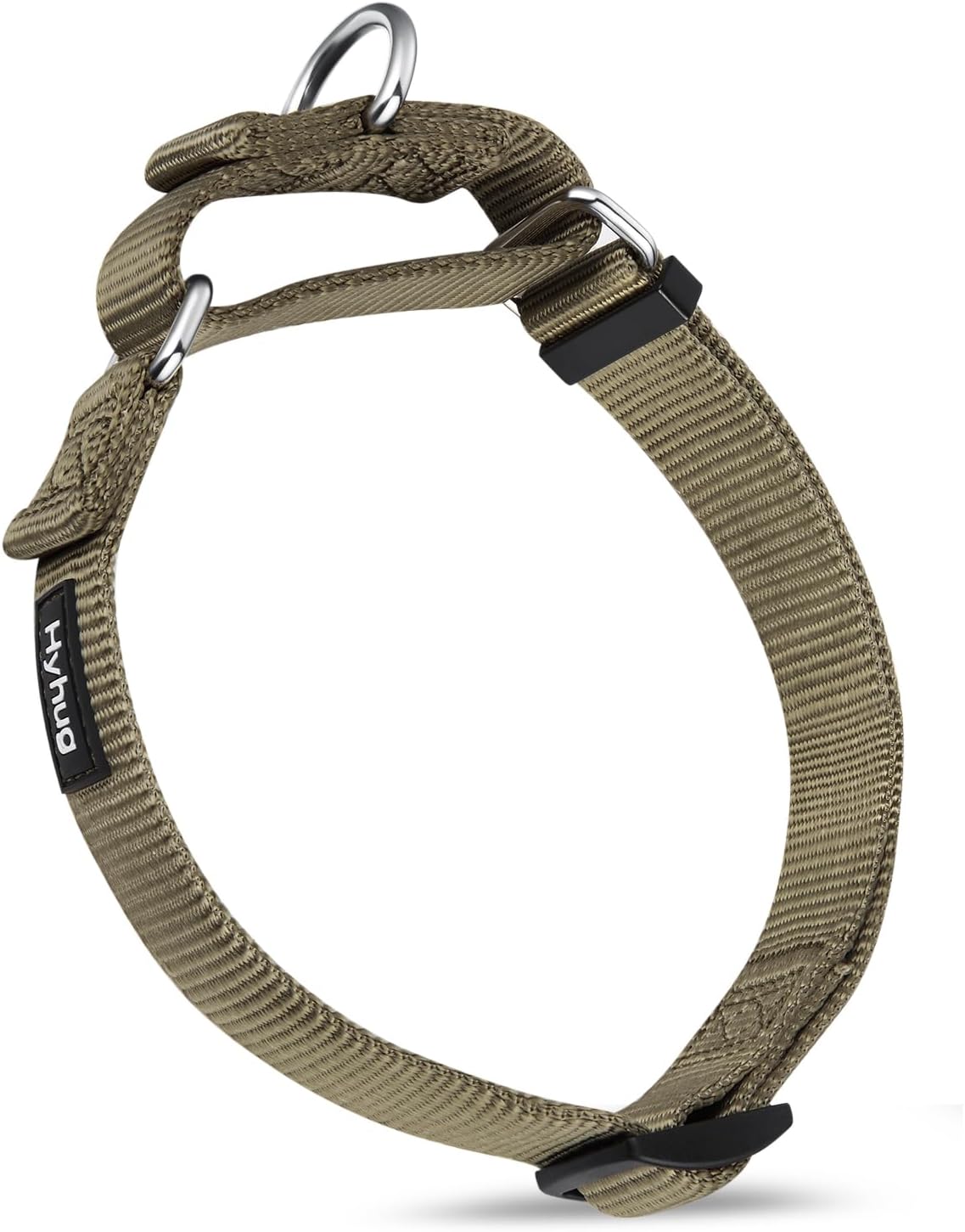 Hyhug Martingale Dog Collar Without Buckle: Escape-Proof, No Slip Heavy Duty Nylon, Colorfast Adjustable Pet Supplies for Small Breeds(Small, Military Green)